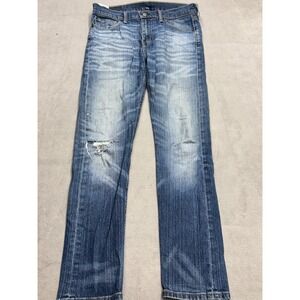 Levis 510 Skinny Jeans Mens 32x30 Blue Medium Wash Distressed Ripped Denim